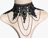 Black Gem Collars Charms Exaggerated Lace Women Necklace
