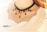 Black Gem Collars Charms Exaggerated Lace Women Necklace - sparklingselections