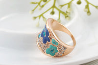 Trendy Exquisite Blue Plum Blossom Ring for Women
