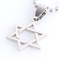 Hexagram 316L Stainless Steel Small Bead Chain Pendant Necklaces For Men Women Necklace jewelry - sparklingselections