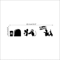 Funny Mouse hole bedroom living room wall stickers