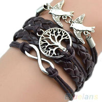 Love Friendship Leather Cuff Bracelet Bangle - sparklingselections