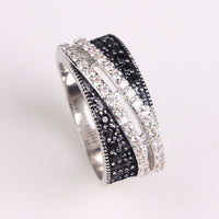 Cool Finger Jewelry White & Black Ring for Women Men