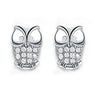 Women's New Silver Plated Shiny Rhinestones Ear Studs Earrings For Wedding, Anniversary, Girls