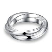 Women Silver Plated Three Circles  Rings - sparklingselections