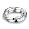 Women Silver Plated Three Circles  Rings