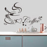 Home Decorations Coffee Cup With Heart Vinyl Quote Kitchen Removable Wall Decal Stickers