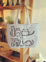 Cartoon Cats Printed Beach Zipper Bag - sparklingselections