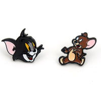 New Asymmetry Cat And Mouse Stud Earrings
