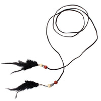 Multilayer Beads Feather Pendant Collar Necklace for Women (N45991)