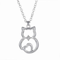 Lovers Cat Pendant Necklace for Women