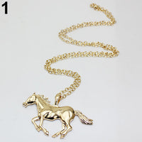 Luxury Running Horse Pendant Necklace for Women