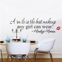 Smile Is The Best Make Up Wall Decals Vinyl Wall Stickers