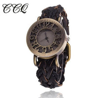 New Stylish Braided Leather Bracelet Watch - sparklingselections