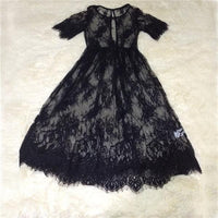 New Women Lace Casual Long Black Short Sleeve Dress size sml - sparklingselections