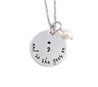 New silver plated "And so she goes on" Necklace gift for her - sparklingselections
