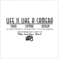 Life is a camera quote wall stickers wall sticker - sparklingselections