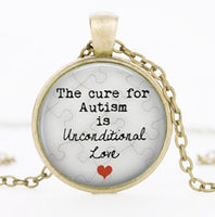 Autism My Child is Autistic Superhero Pendant Necklace for Women