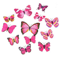 PVC Wall Decals Butterfly 3D Home Decor Wall Stickers 12PCs