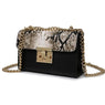 New Women Shoulder Serpentine Leather Zip Lock Small Chain Bag