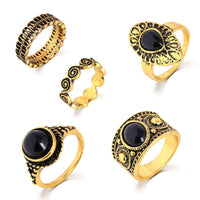 5 PCS Antique Alloy Turkish Vintage Ring for Women