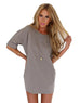 new Women Summer Beautiful Grey Short Sleeve Dress size sml