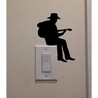 Cowboy Playing Guitar Fashion Vinyl Switch Sticker - sparklingselections