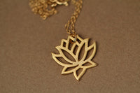 Elegant Vivid Lotus flower Pendant Necklaces for Women