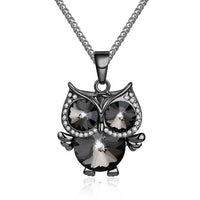 Women Crystal Owl Pendants Vintage Statement Rhinestone Maxi Long Necklaces - sparklingselections