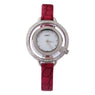 Women Fashion Dress Quartz Analog Red Leather Watch Wedding Casual Watches