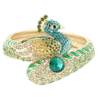 Colorful Green Gold Tone Peacock Bracelets & Bangles - sparklingselections