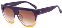 Women  Flat Top Shield Sunglasses - sparklingselections