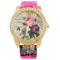 Flower Rhinestone Luxury Wristwatches for Women