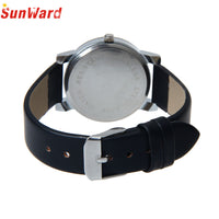 Quartz Dial Clock Leather Wrist Watch for Men