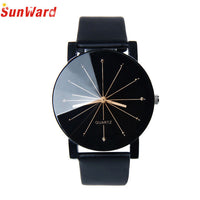 Quartz Dial Clock Leather Wrist Watch for Men