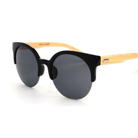 Half Frame Wooden Sunglasses