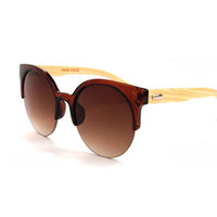 Half Frame Wooden Sunglasses