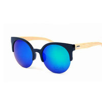 Half Frame Wooden Sunglasses