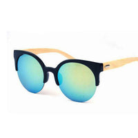 Half Frame Wooden Sunglasses