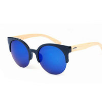 Half Frame Wooden Sunglasses