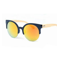 Half Frame Wooden Sunglasses