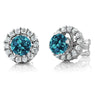 Round Natural London Blue Topaz Women's Earrings