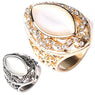 Luxury Hollow Big Resin Opal Party Wedding Ring for Women