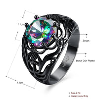 Trendy Black Big Hollow Ring for Women - sparklingselections