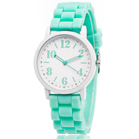 Candy Color Silicone Watches Ladies Casual Silicone Luxury Quartz Wristwatches For Women's Jewelry