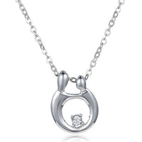 Mother And Her Child Silver Plated Pendant Necklace for Women