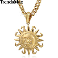 Gold-color Sun Pendant Necklace - sparklingselections