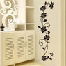 Vinyl Black Flowers Blossom Vine Wall Sticker Home Room Decor Removable Plane Wall Stickers