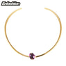 Enfashion Classic Pink Purple Crystal Chokers Necklaces Pendants Gold color Choker Necklace For Women Jewelry Collier