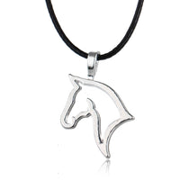 Silver Plated Horse Head Animal Heart Charm Pendant Necklace Women - sparklingselections